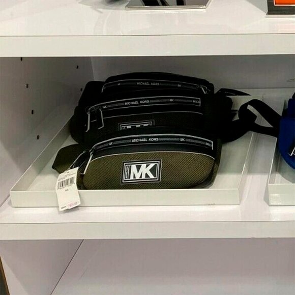 S Michael Kors Cooper Belt Bag Olive Green / Black 37U0LCOY0L NWT $278 Retail - Picture 5 of 10